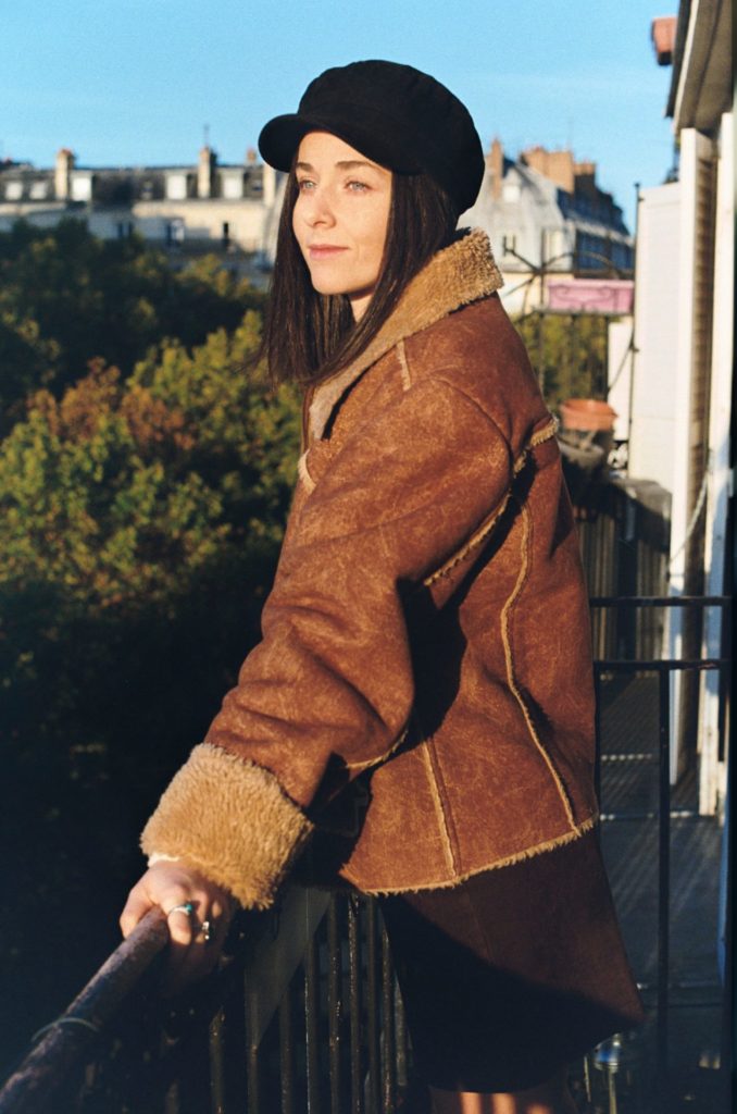 portrait of a young woman in Paris taken with analog canon f1